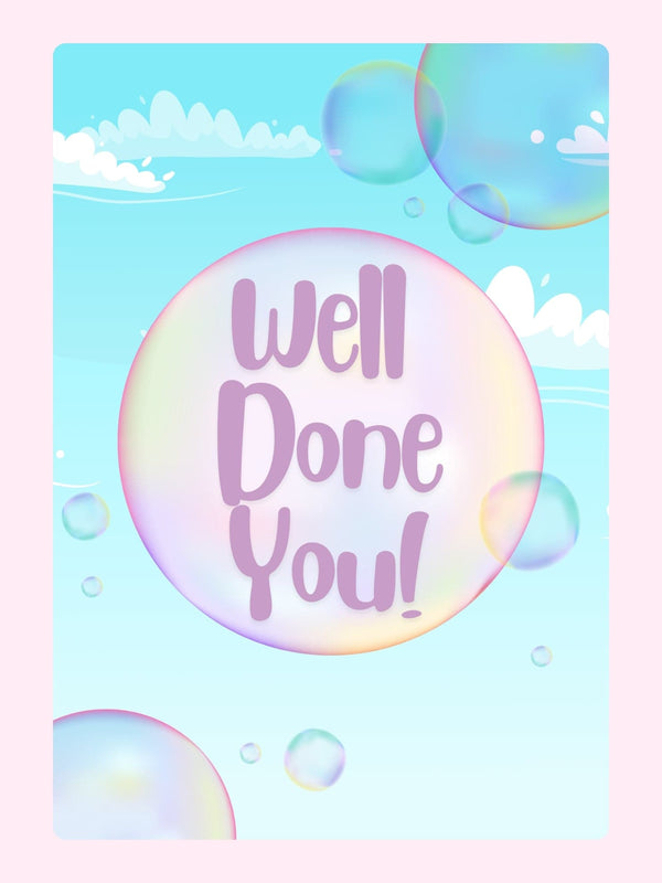 Well Done You! card on website, August 29, 2024