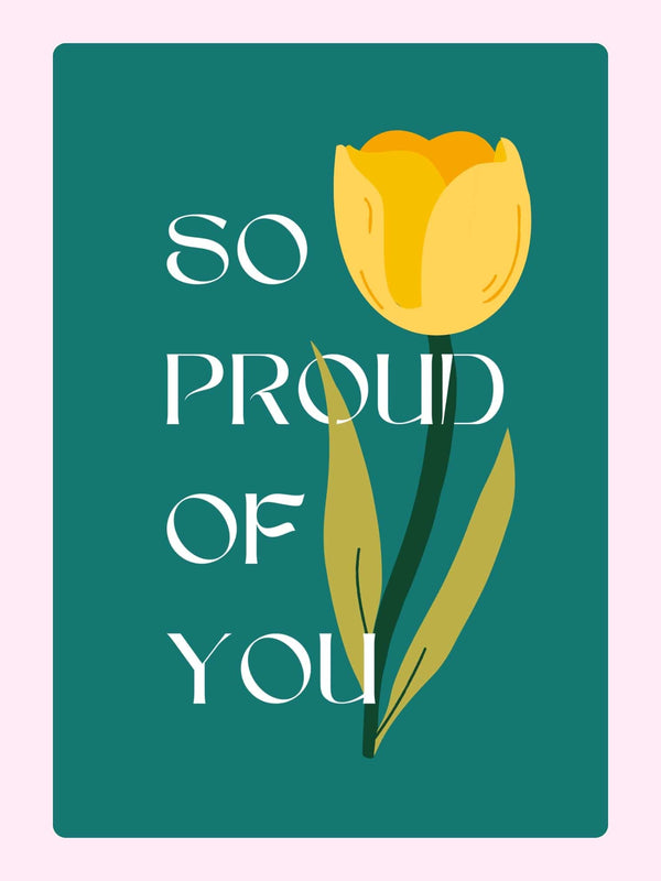 Website - So Proud of You card with yellow tulip