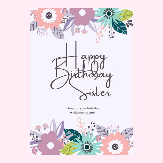 Happy Birthday Sister card - Website August 2024