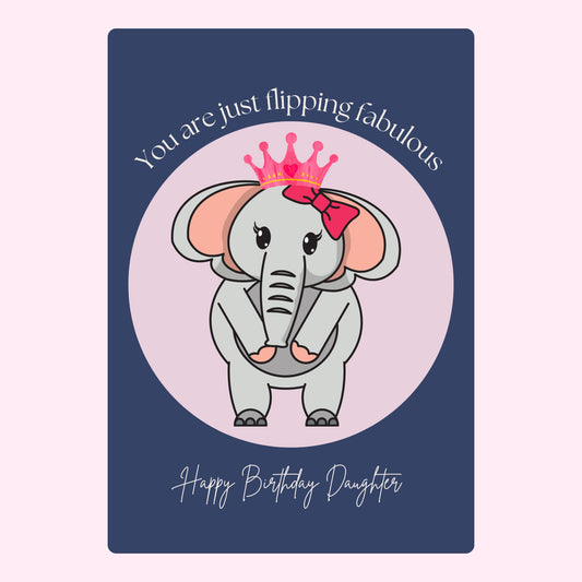 Happy Birthday Daughter card with elephant, 2024-08-29
