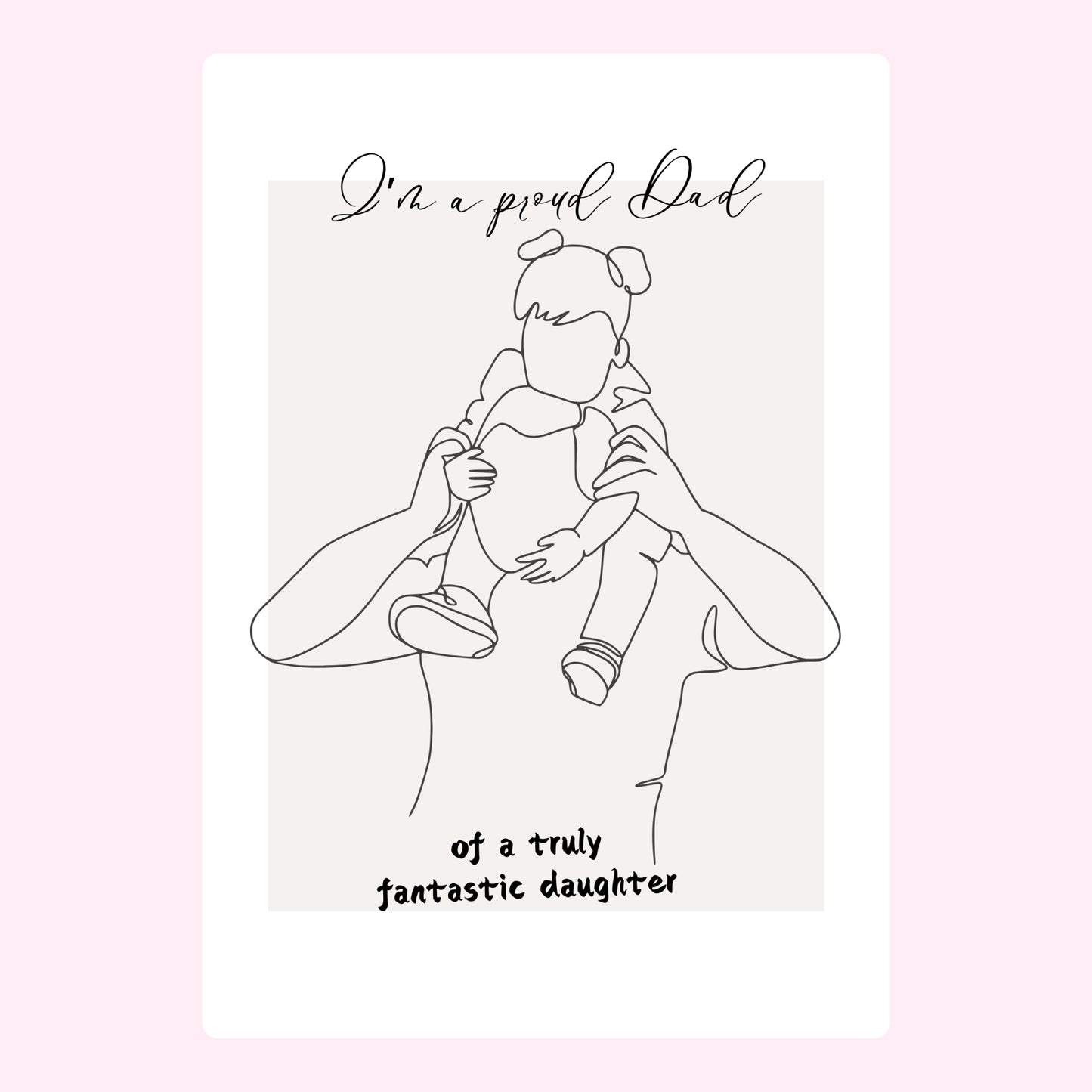 Website proud Dad and daughter line art