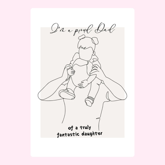 Website proud Dad and daughter line art