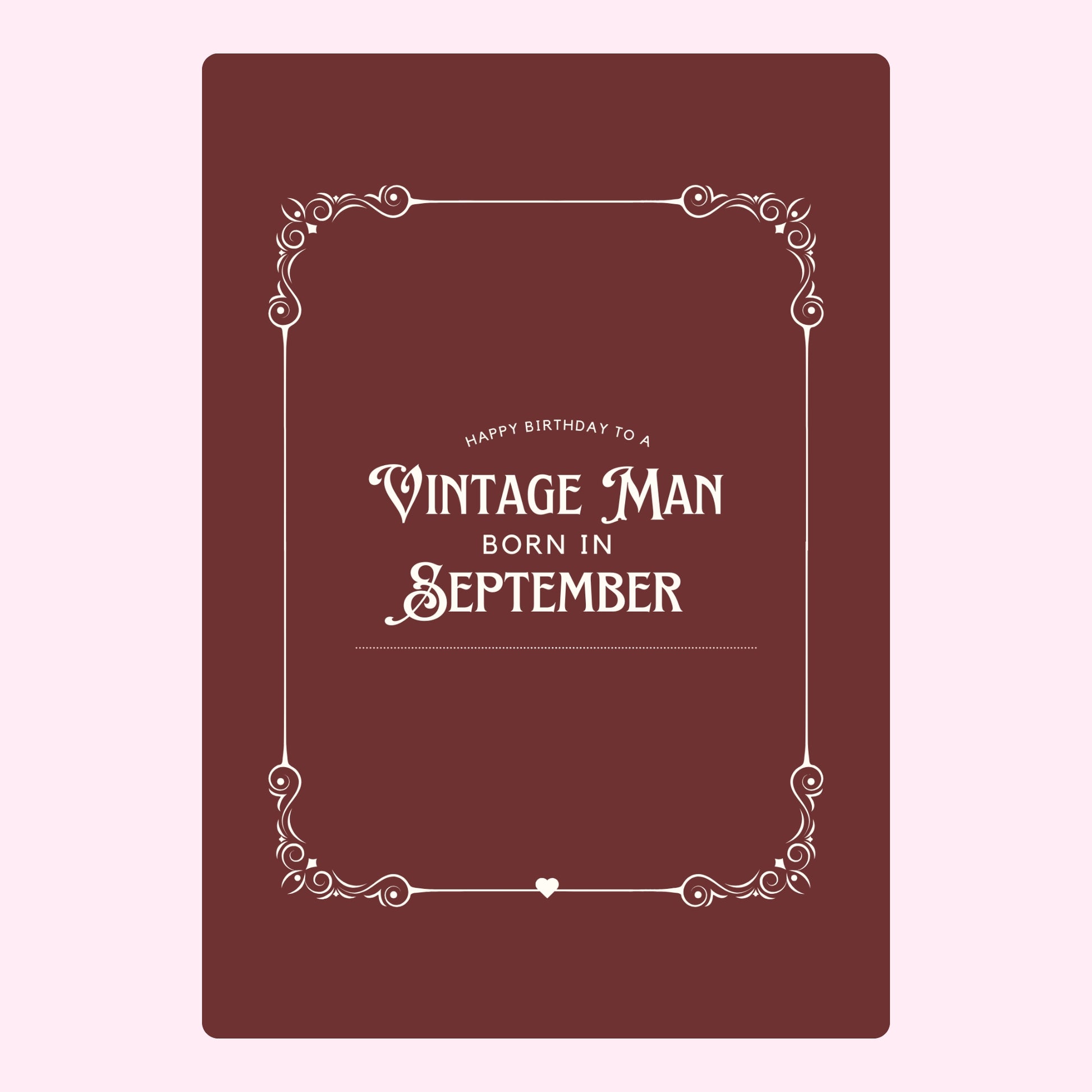 Vintage man September birthday card - Website August 2024