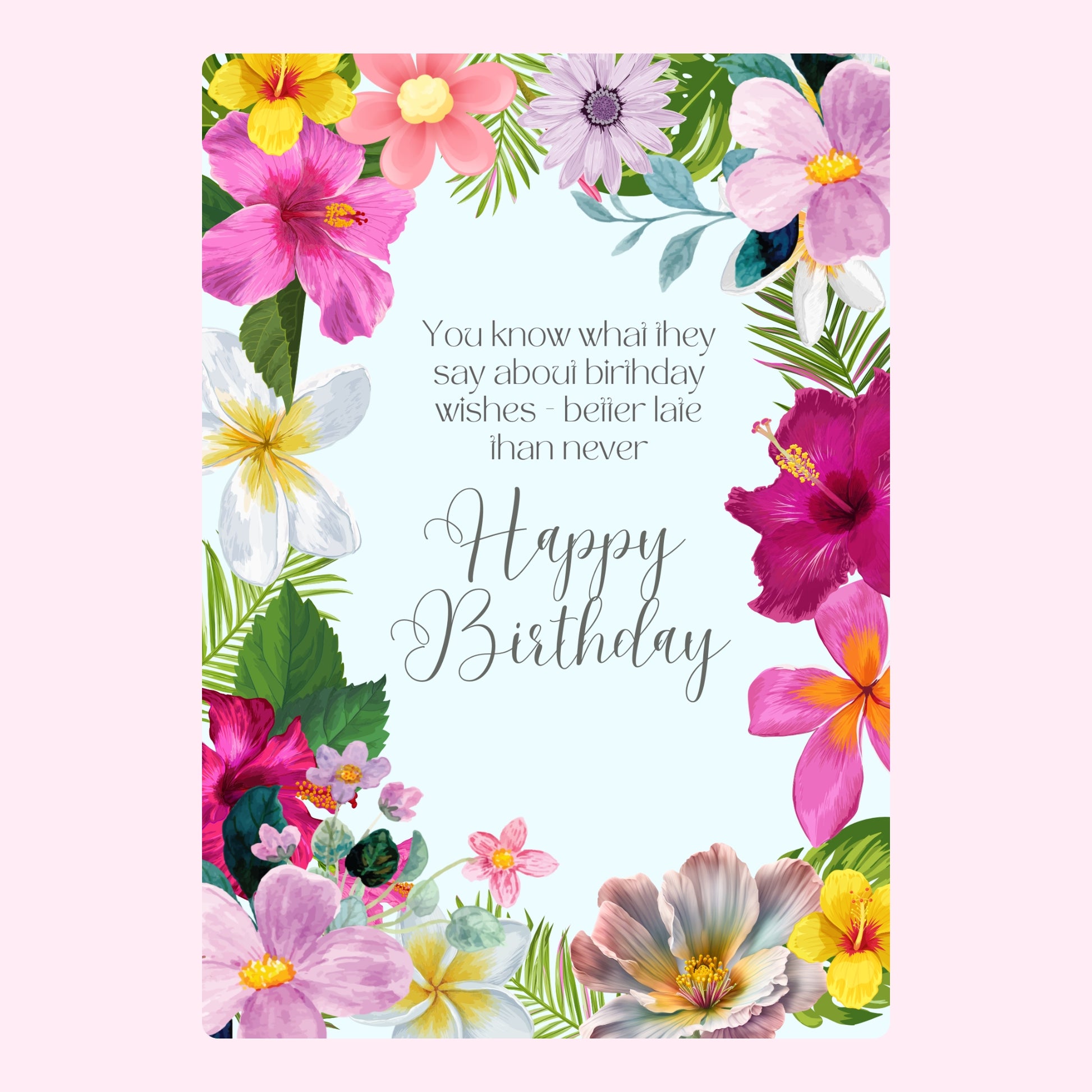 Happy Birthday floral card from website.