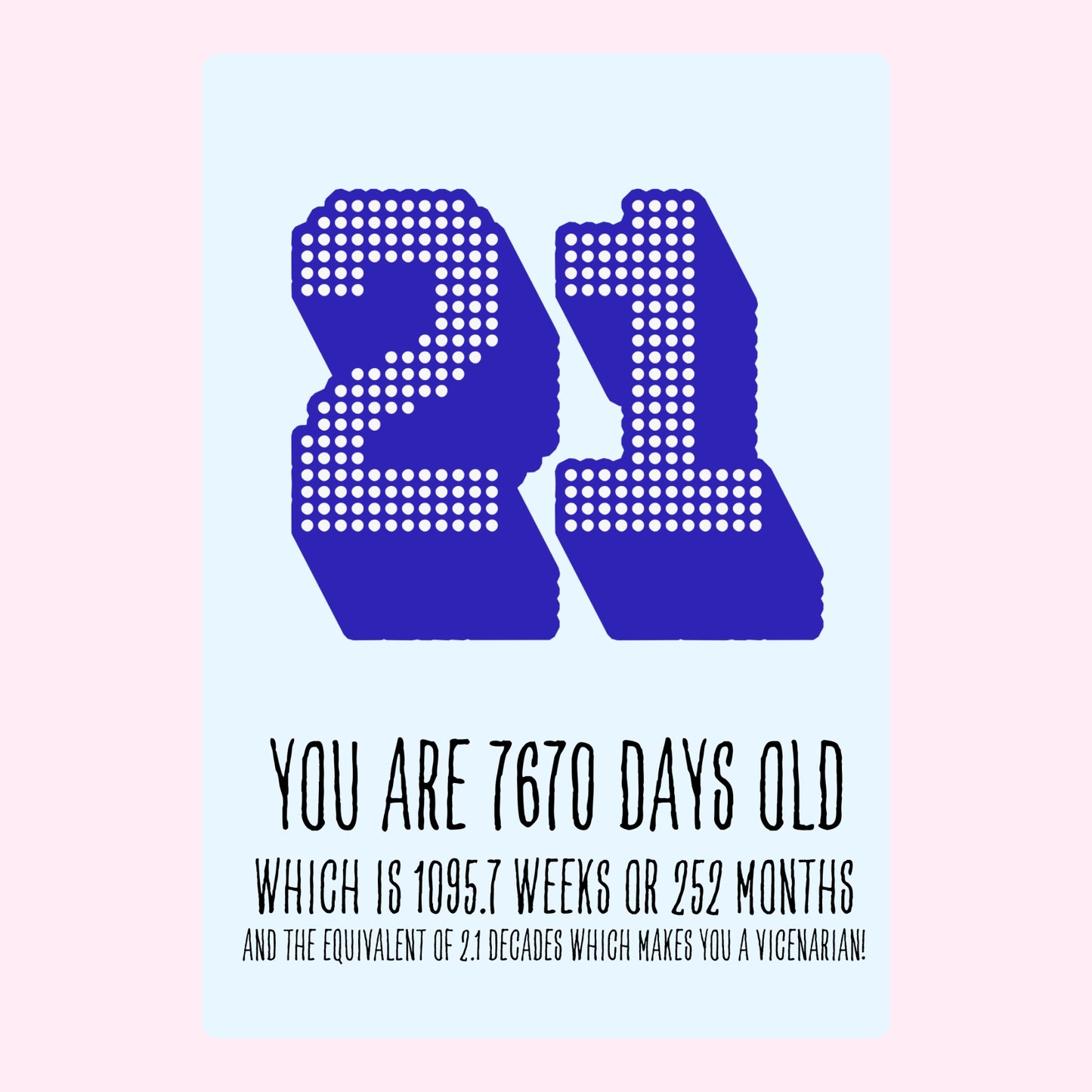 21st birthday card