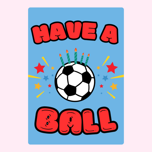 Birthday soccer ball card