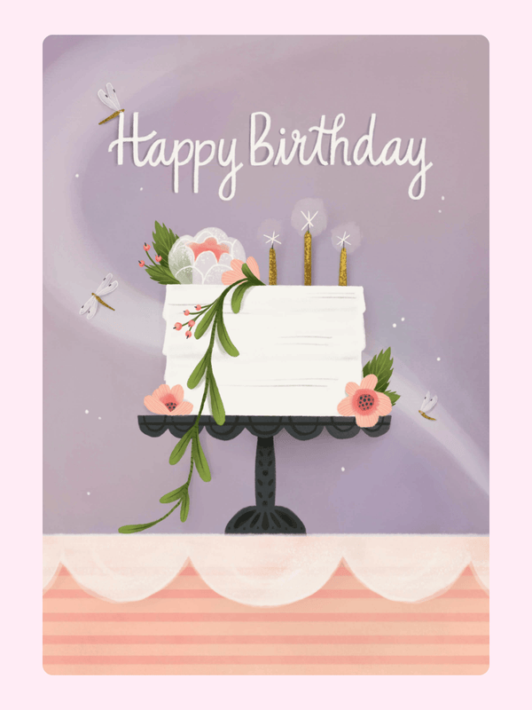 Happy Birthday cake card