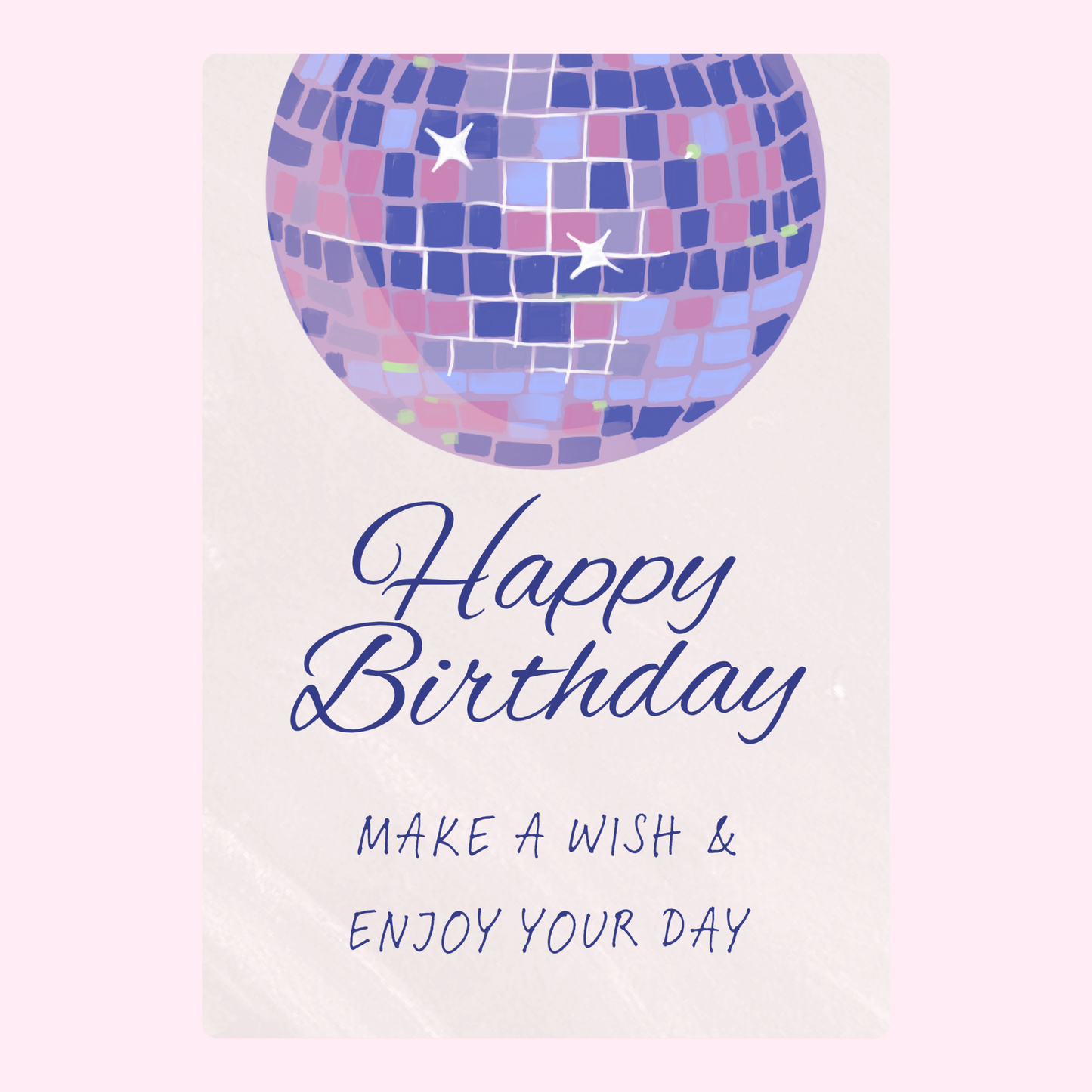 Happy Birthday card with disco ball