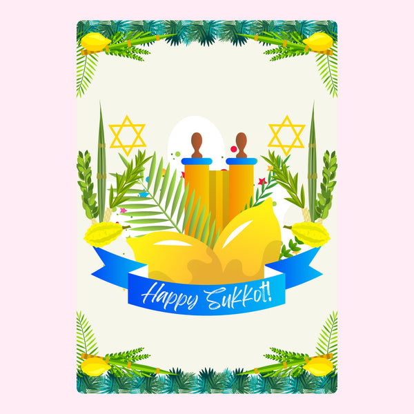 Green And Yellow Happy Sukkot