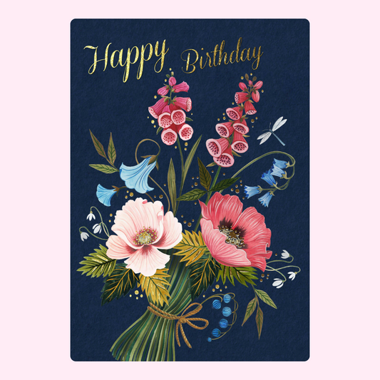 Happy Birthday card with floral bouquet, Website_50