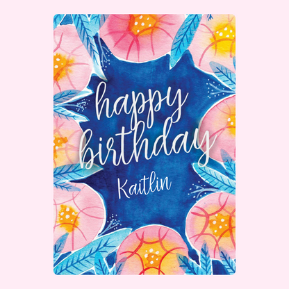 Happy birthday card for Kaitlin, floral design