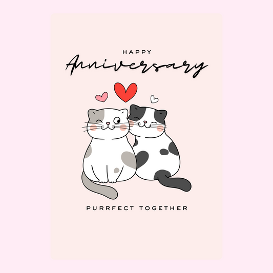 Happy Anniversary card with cute cats