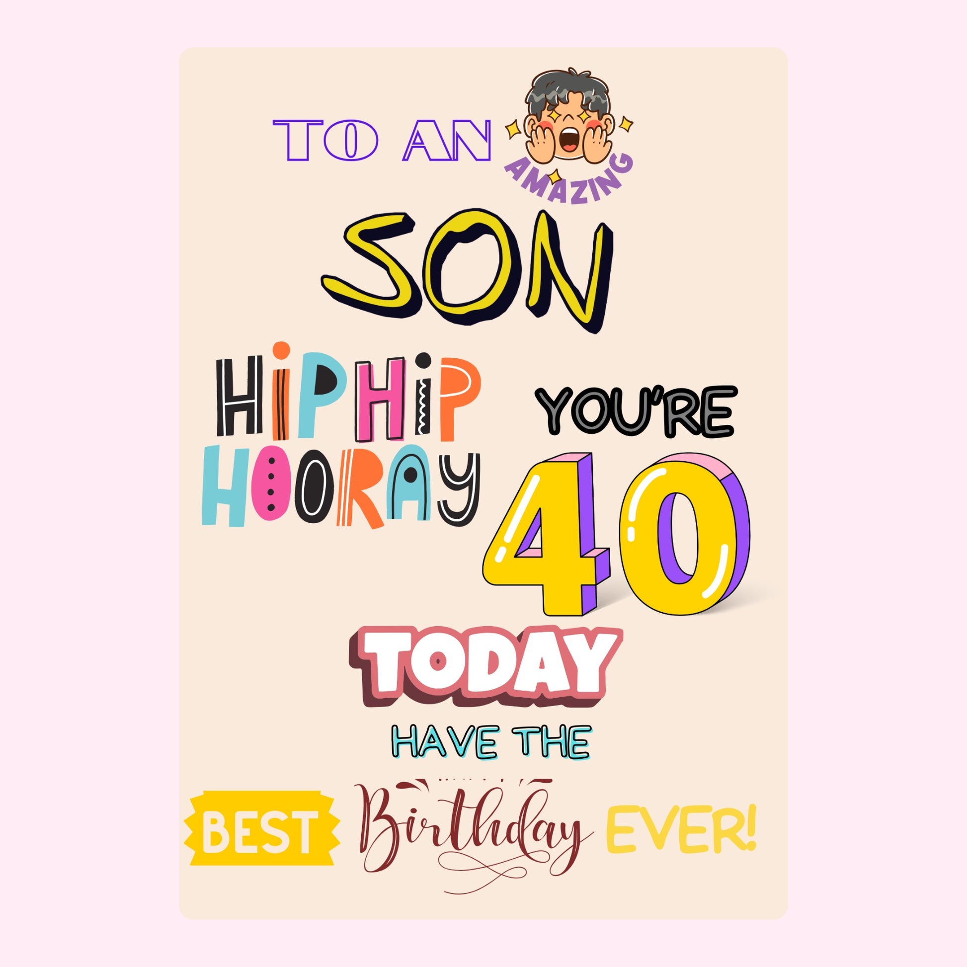 Son's 40th birthday card