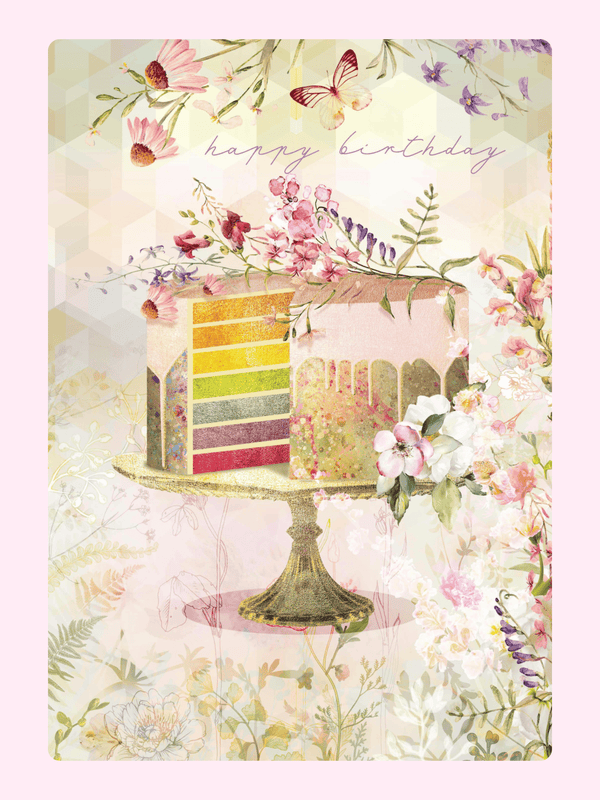 Happy Happy Birthday Cake Card
