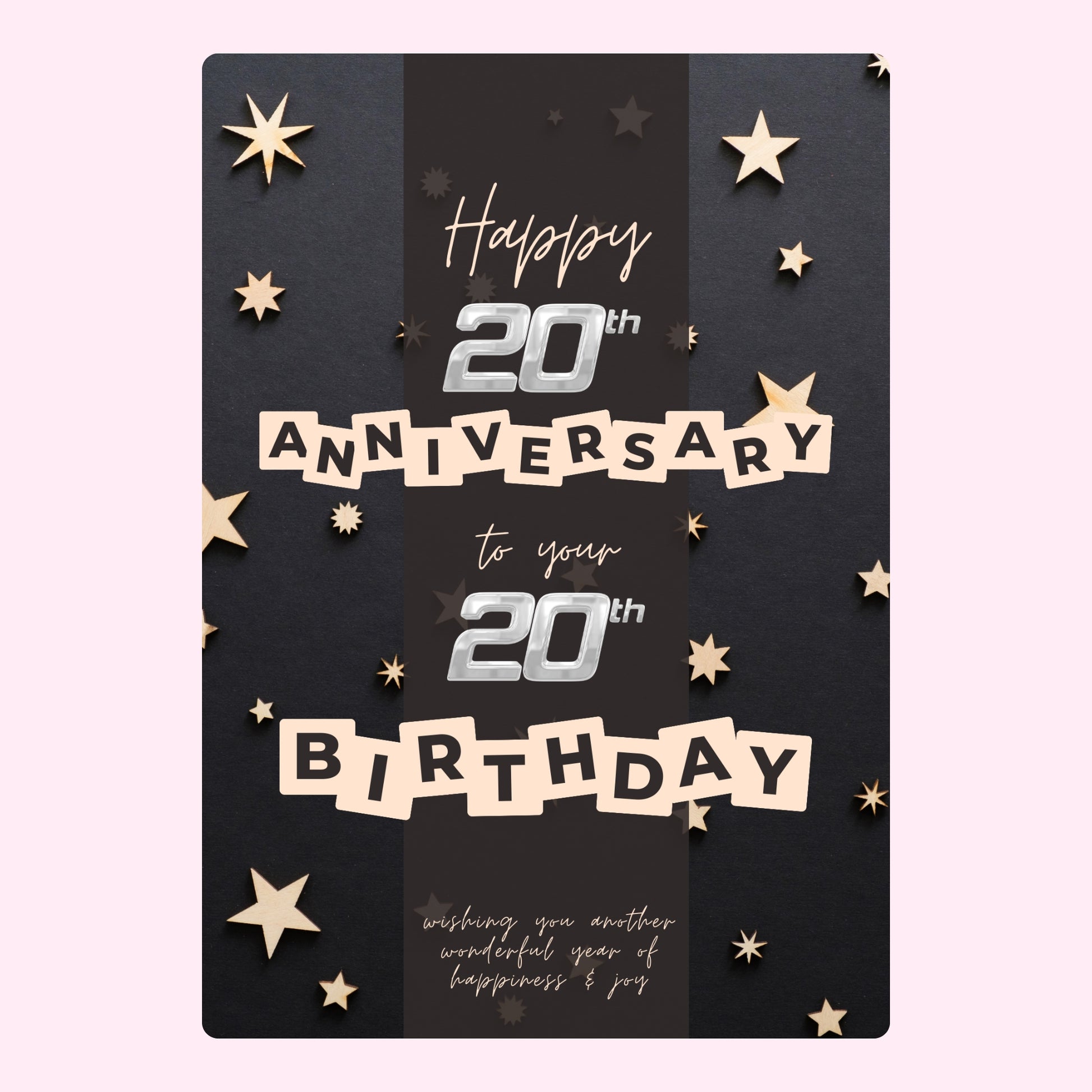 20th Anniversary & Birthday Card