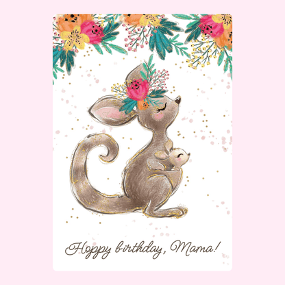 Happy birthday mama kangaroo card