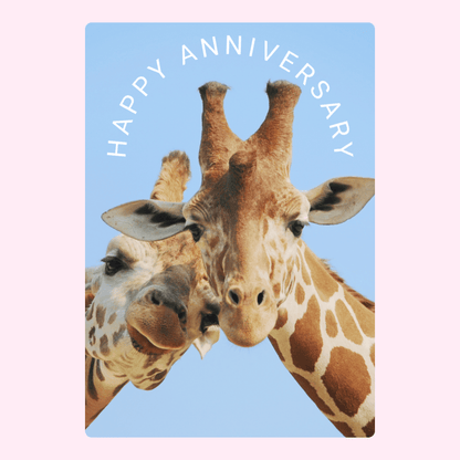 Happy Anniversary card with giraffes
