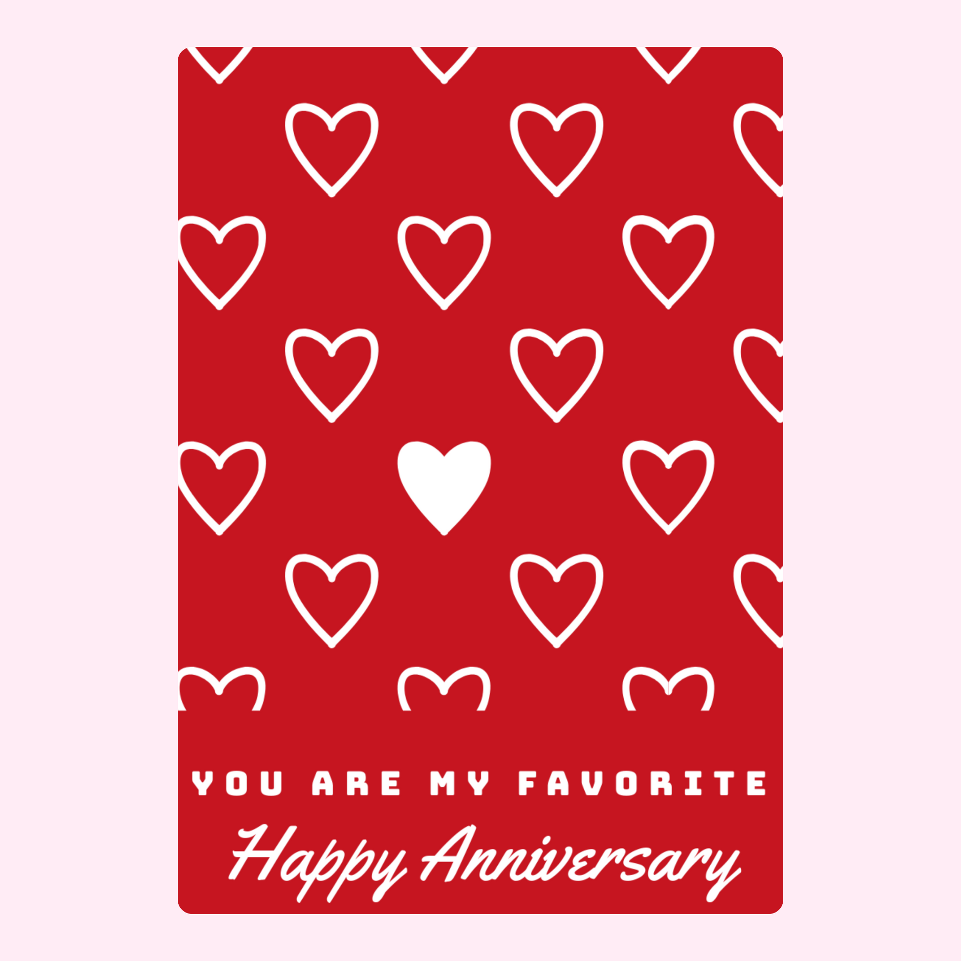 Red heart anniversary card