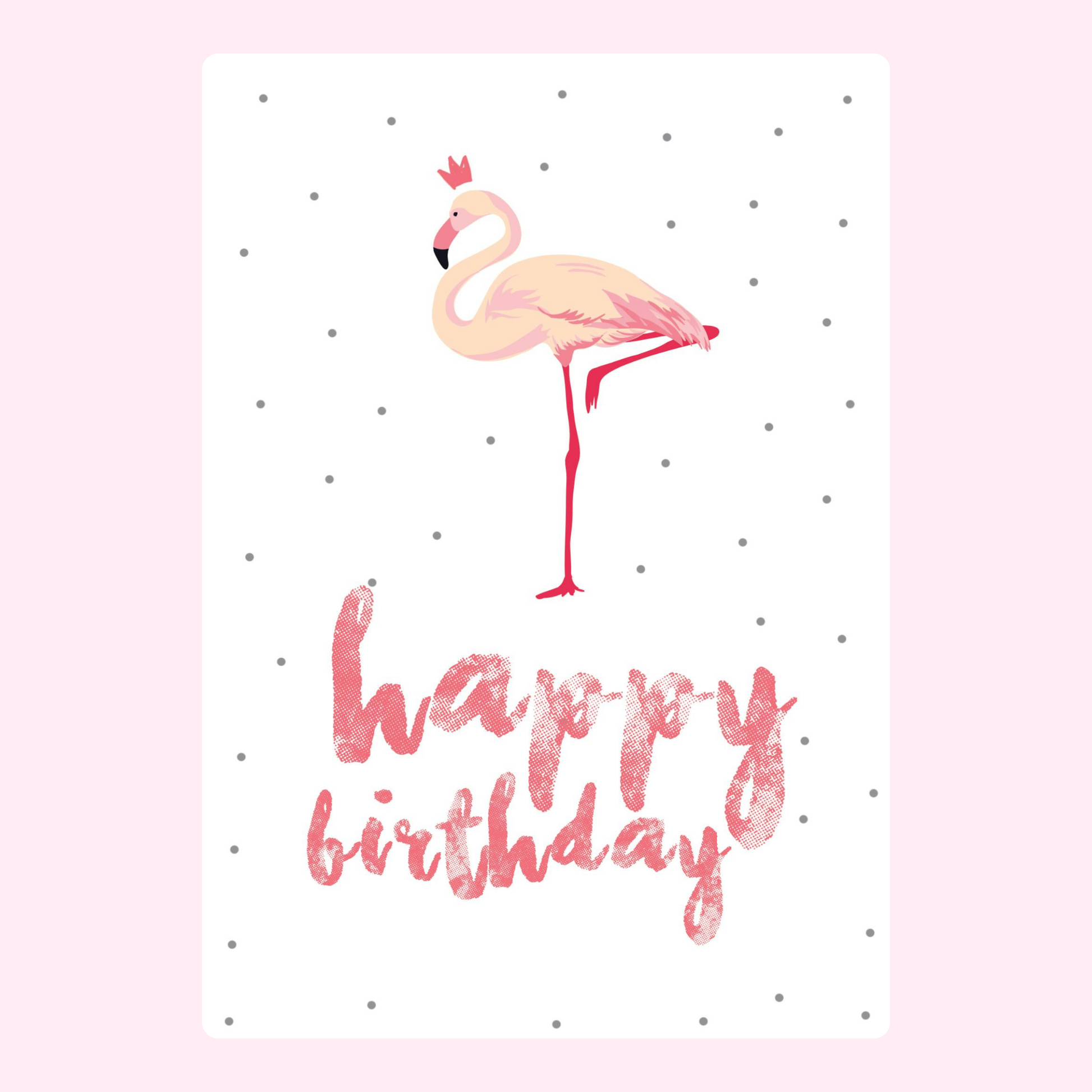 Happy Birthday card with flamingo - Website