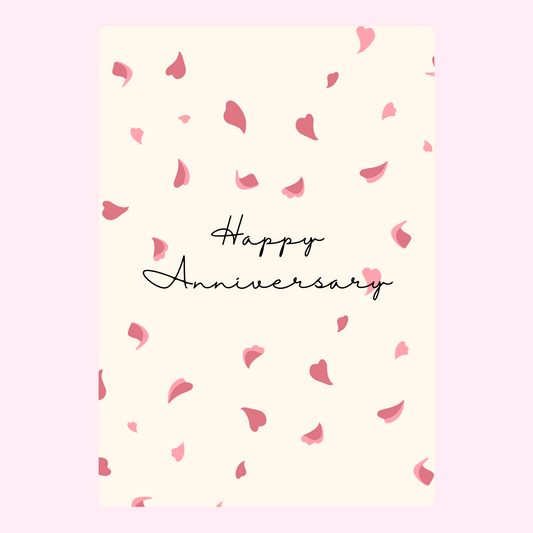 Happy Anniversary card with pink petals - Website 71