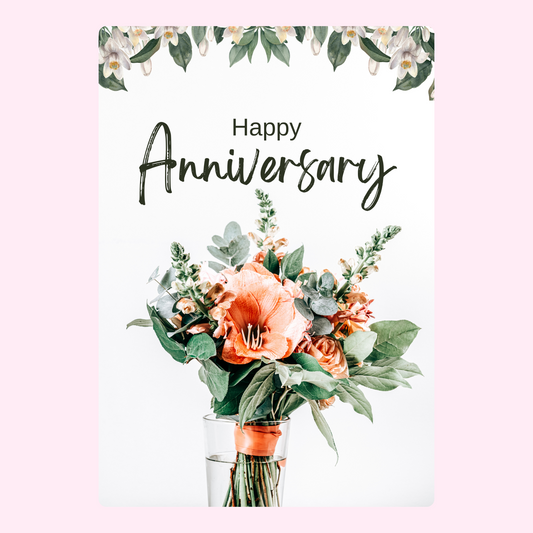Happy Anniversary card with flowers