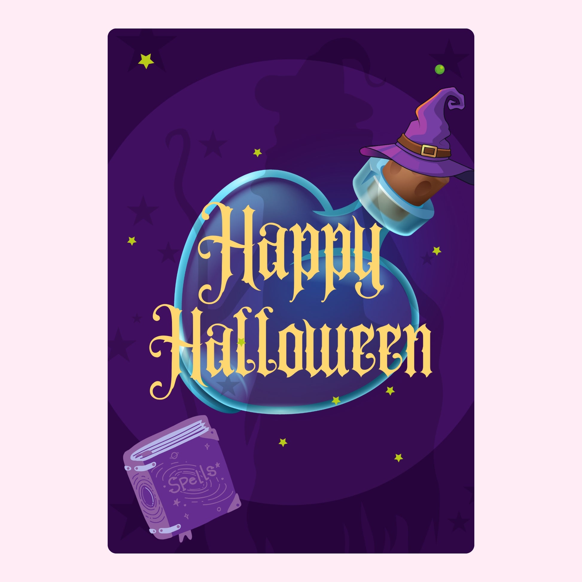 Happy Halloween potion bottle illustration