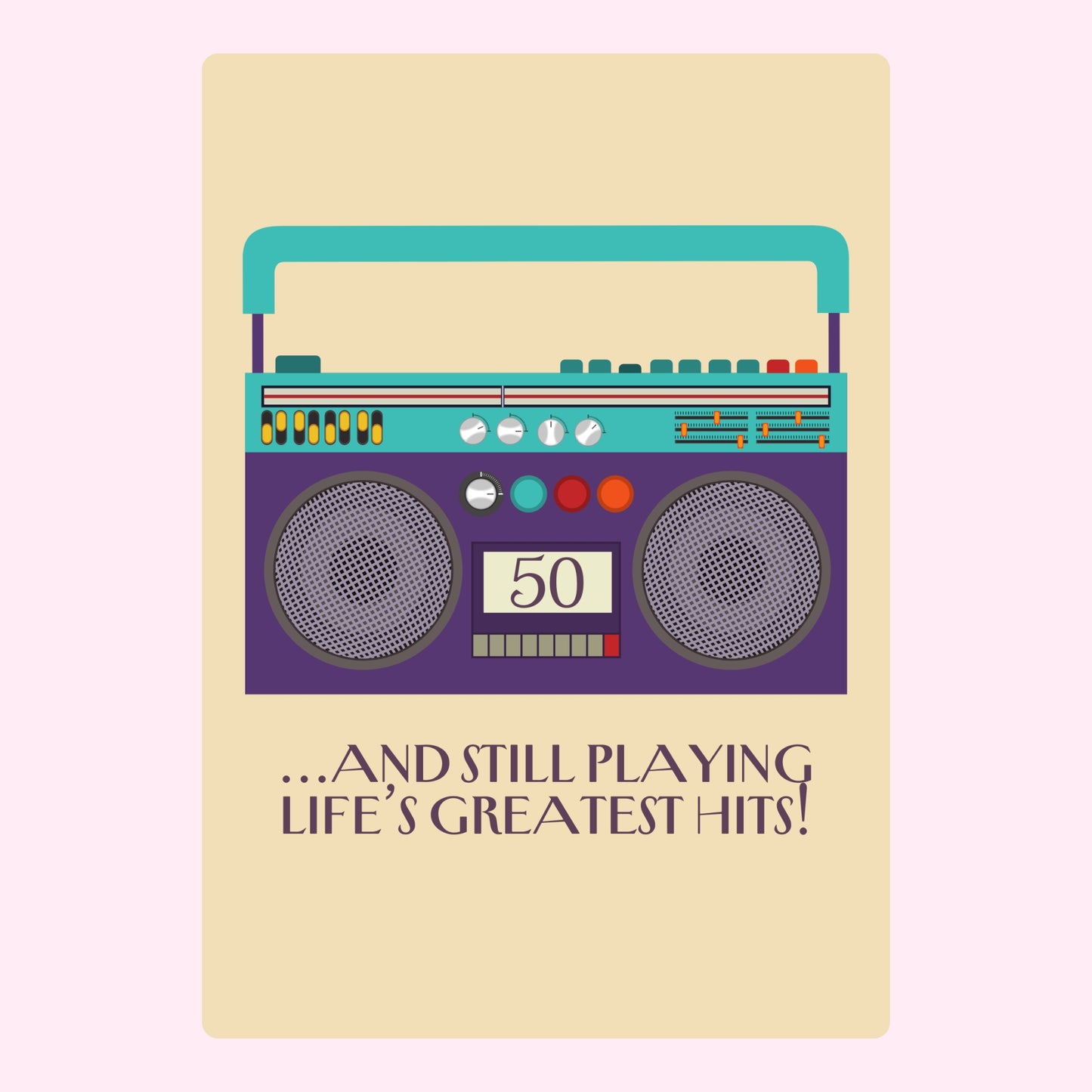 50th Birthday boombox card