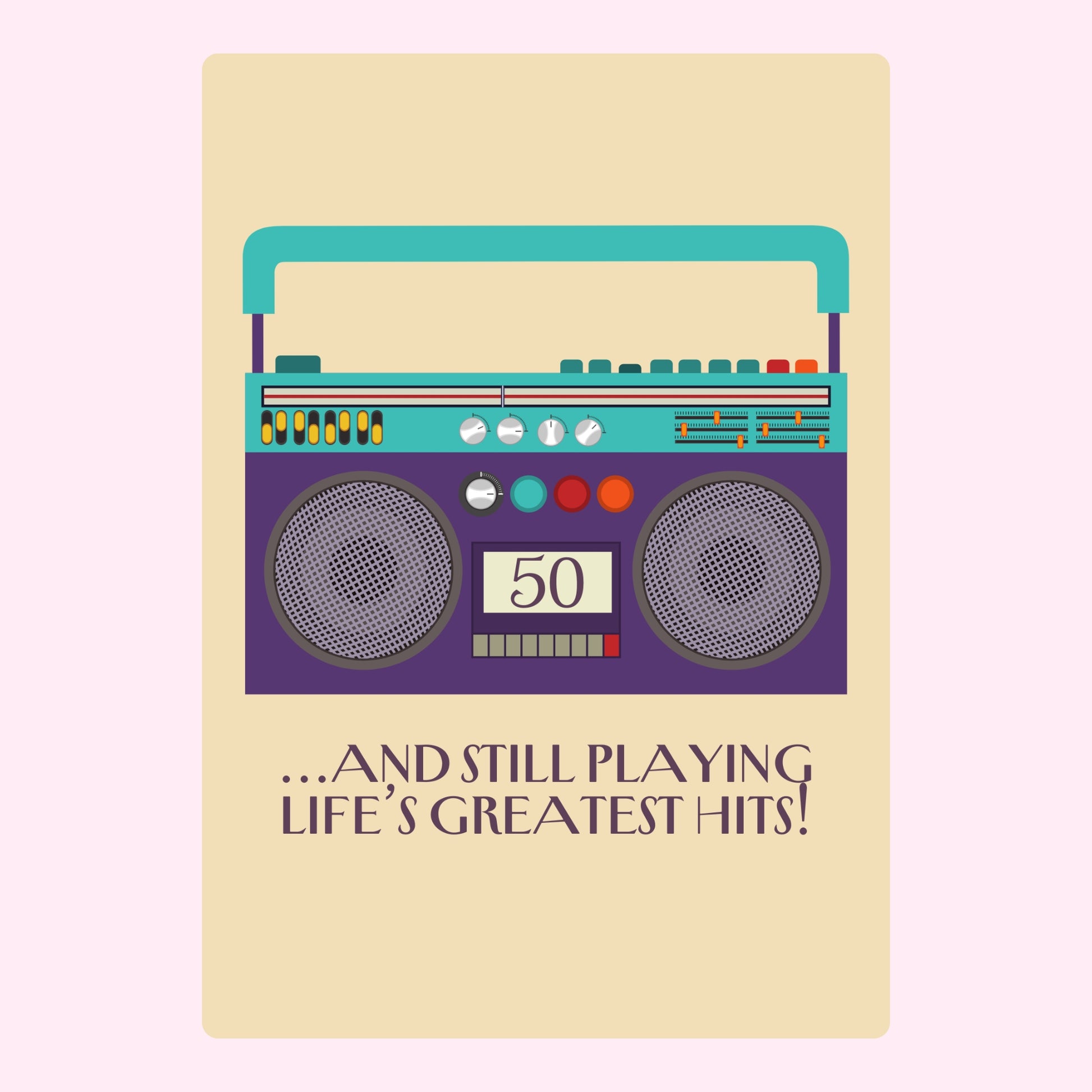 50th Birthday boombox card