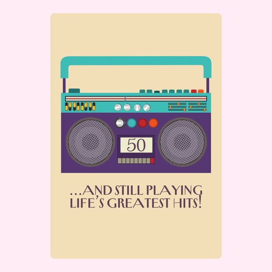 50th Birthday boombox card
