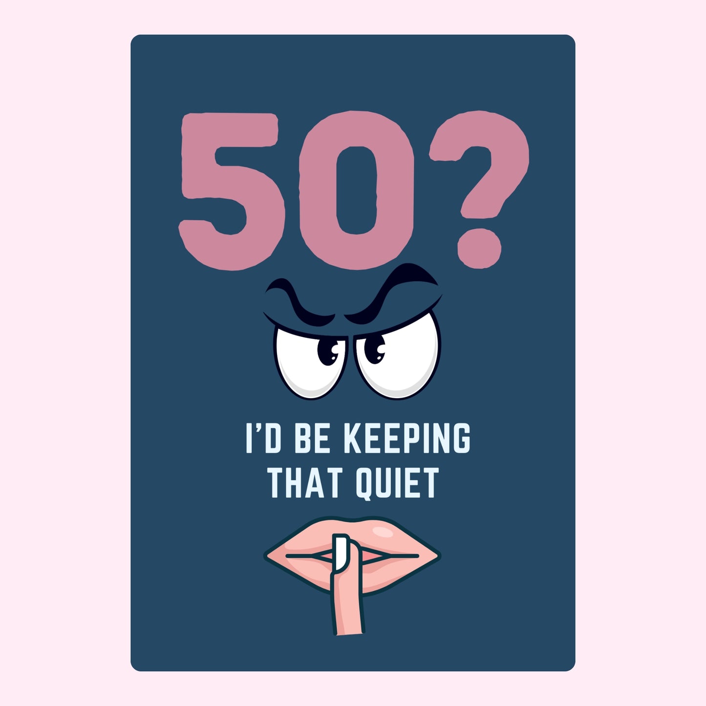 Funny 50th birthday card, Keeping that quiet