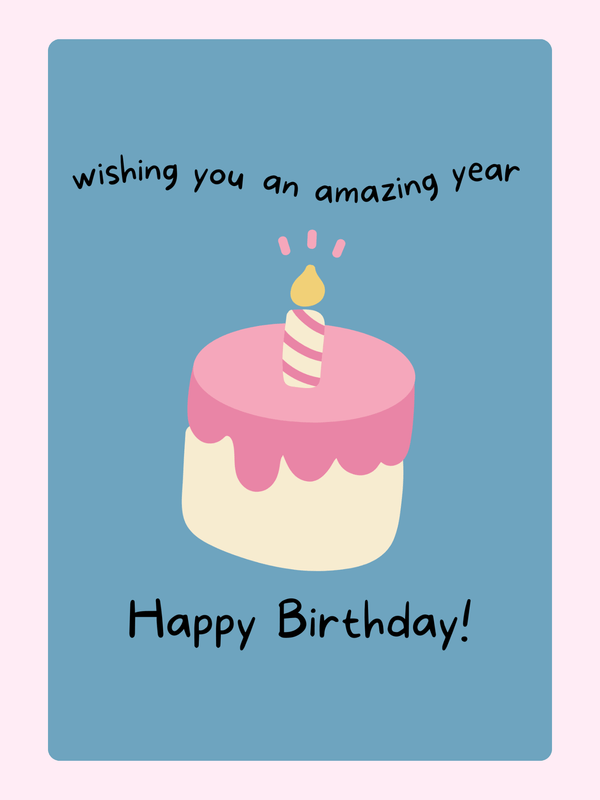pink frosted birthday cake card letterbox gift