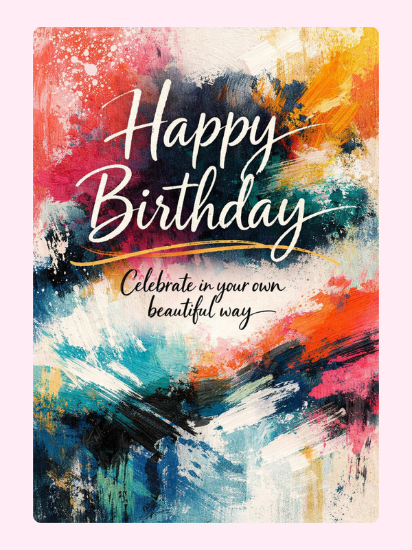 Colourful abstract happy birthday card design