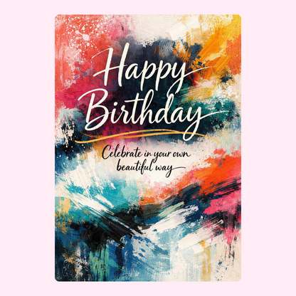 Colourful abstract happy birthday card design