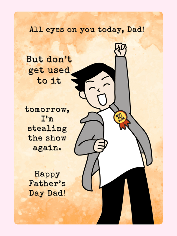 Funny All Eyes on You Dad Father's Day card