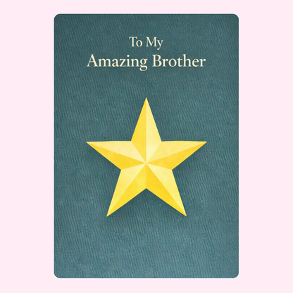 To my amazing brother card with gold star design