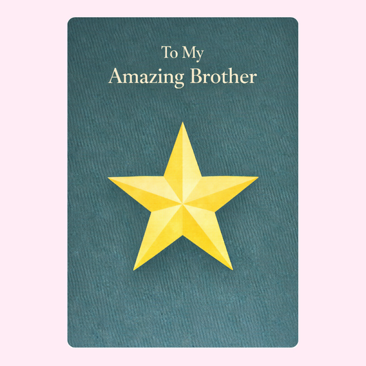To my amazing brother card with gold star design