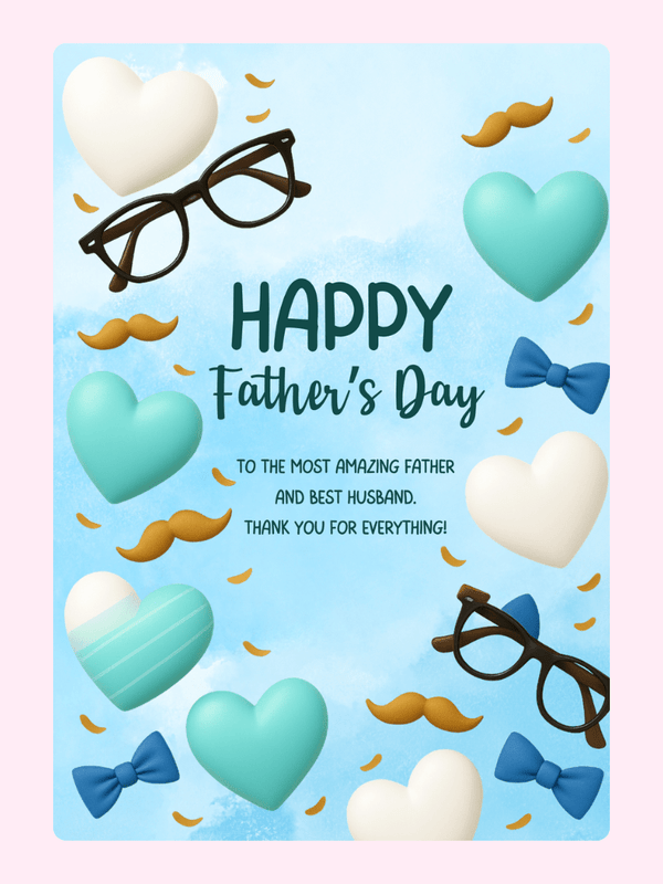 Amazing Father and Best Husband cake card design
