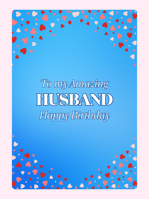Amazing Husband Happy Birthday Cake Card