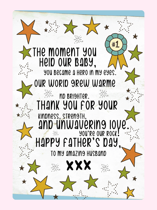 Amazing husband Father’s Day cake card design