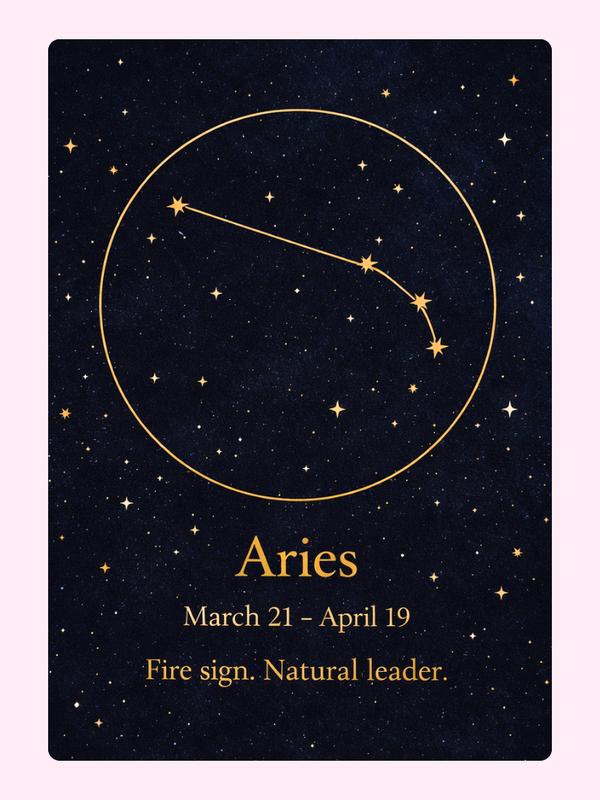 Aries Constellation Zodiac Cake Card, just because