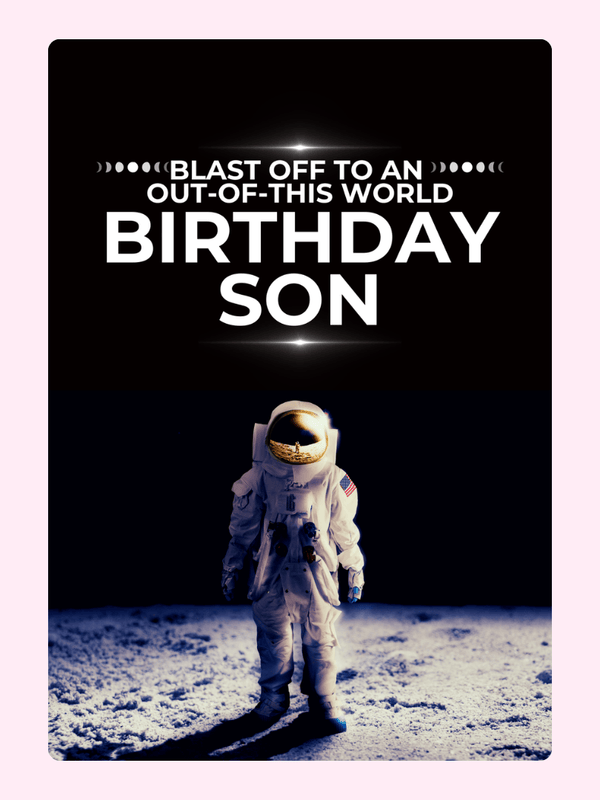 Space Blast Birthday for Son Cake Card