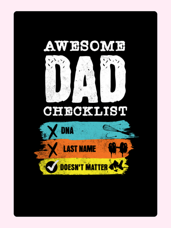 Awesome Dad checklist cake card design