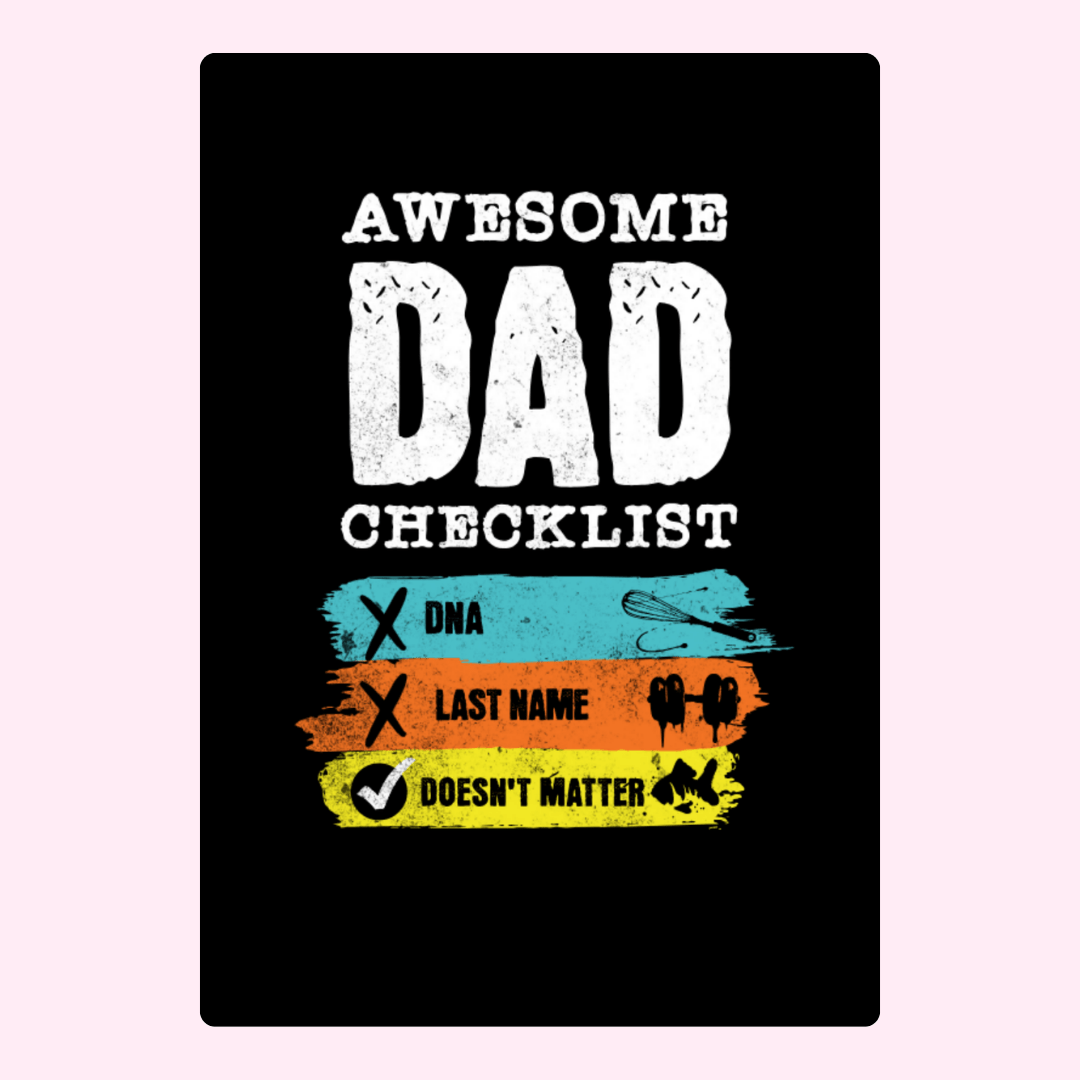 Awesome Dad checklist cake card design