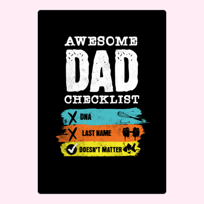 Awesome Dad checklist cake card design