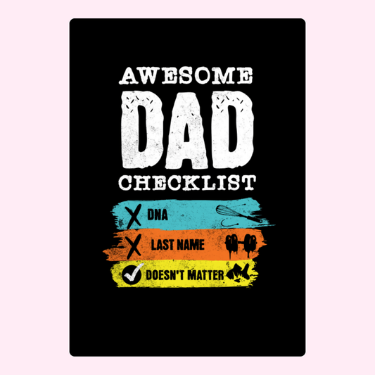 Awesome Dad checklist cake card design