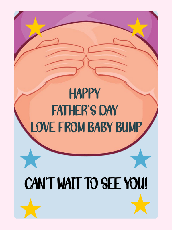 Baby bump Father’s Day cake card design