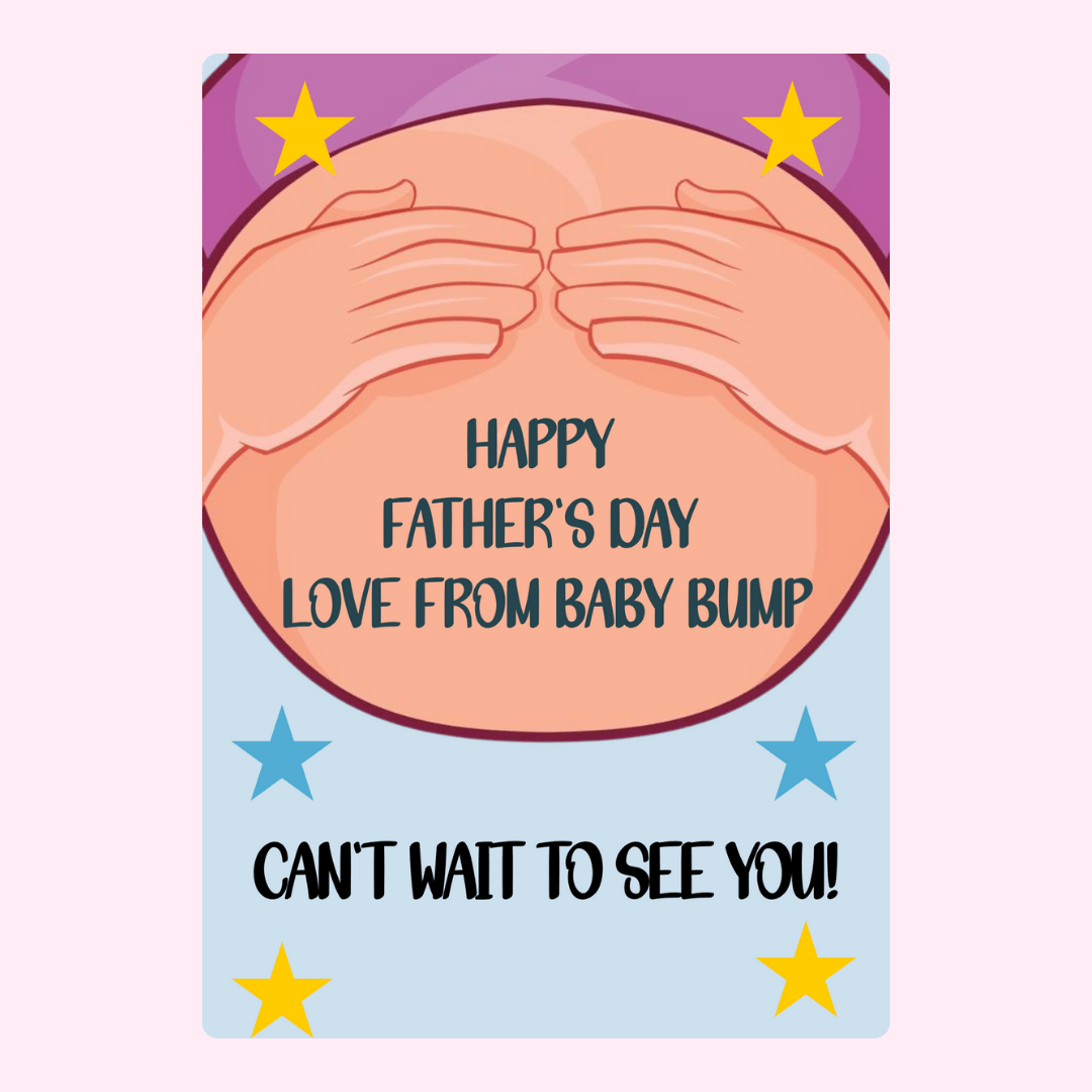 Baby bump Father’s Day cake card design