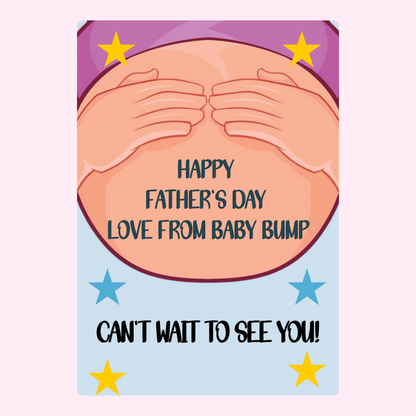 Baby bump Father’s Day cake card design