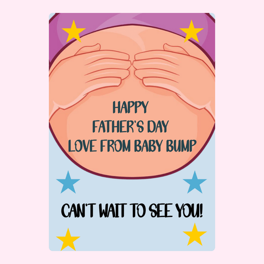 Baby bump Father’s Day cake card design