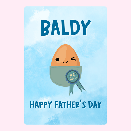 Funny Father's Day card with baldy egg design